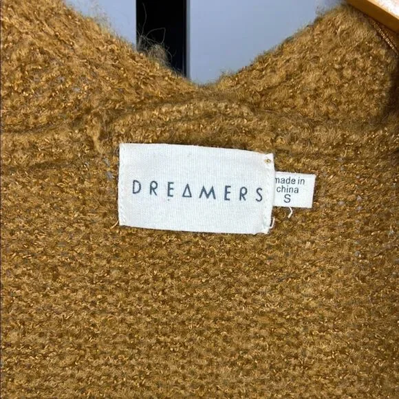 Dreamers Brown and Cream Cardigan Sweater with Cozy Knit Design - Picture 5 of 5